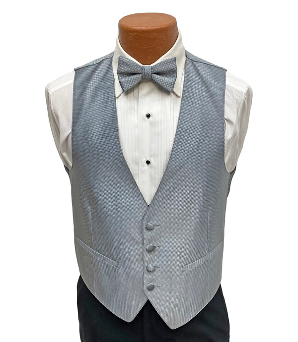 Flow 'Dynasty' Men's Fullback Vest and Tie Set - Platinum