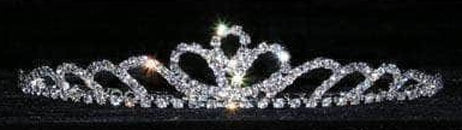 Morning Glory Crystal Rhinestone 1" Silver Tiara