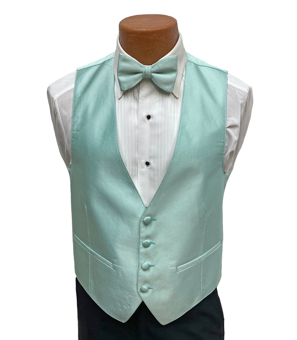 Flow 'Dynasty' Men's Fullback Vest and Tie Set - Mint Green