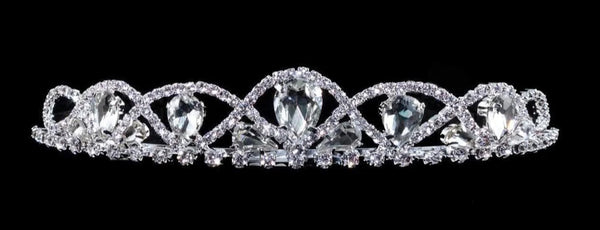 Royal Ribbon Crystal Rhinestone 1" Silver Tiara
