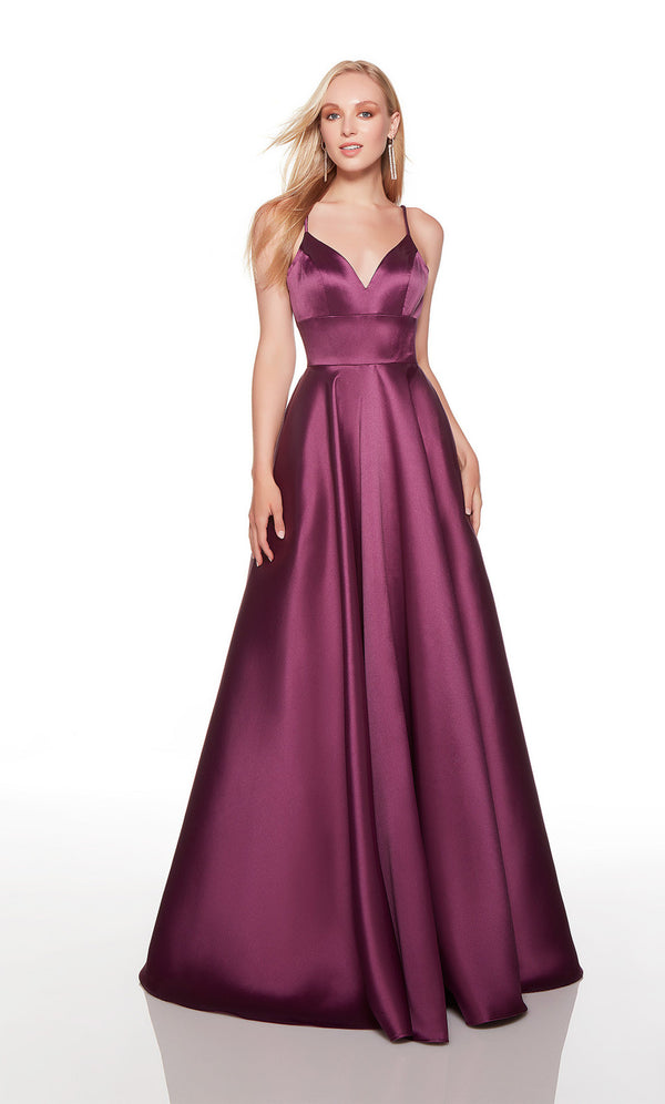 ALYCE Paris 1754 Simple Elegance Mikado Sweetheart A-line Dress - French Blue, French Pink or Black Plum