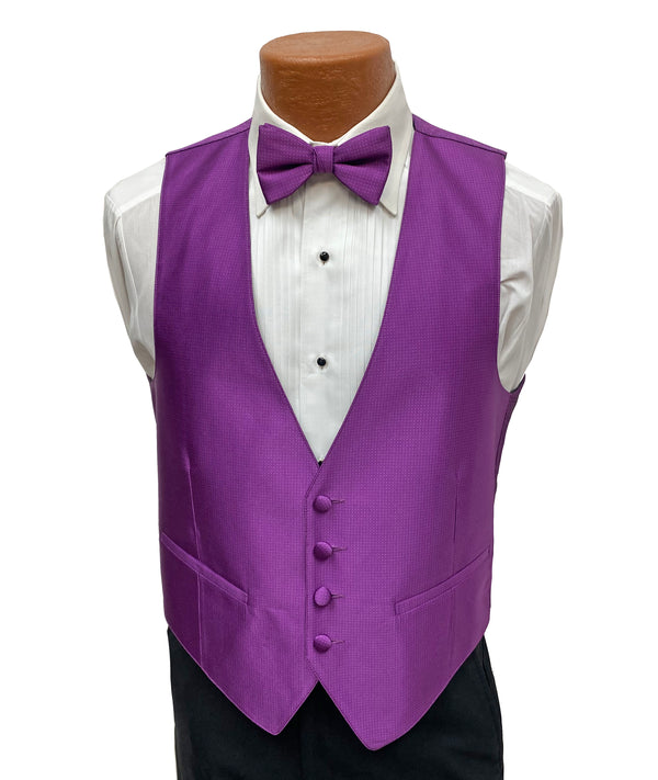 Flow 'Dynasty' Men's Fullback Vest and Tie Set - Magenta
