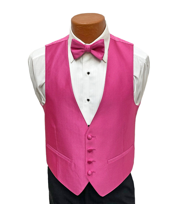 Flow 'Dynasty' Men's Fullback Vest and Tie Set - Fuchsia Pink