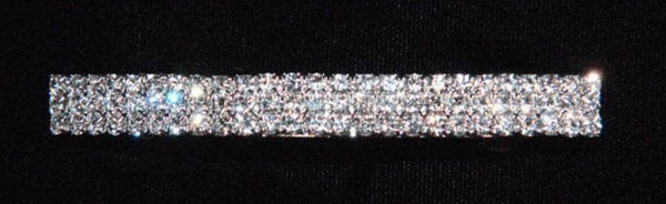 3 Row Rhinestone Barette - Clear or AB