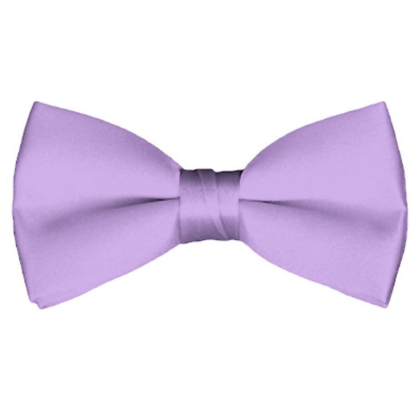 New Solid Satin Pretied Bow Ties - Lavender