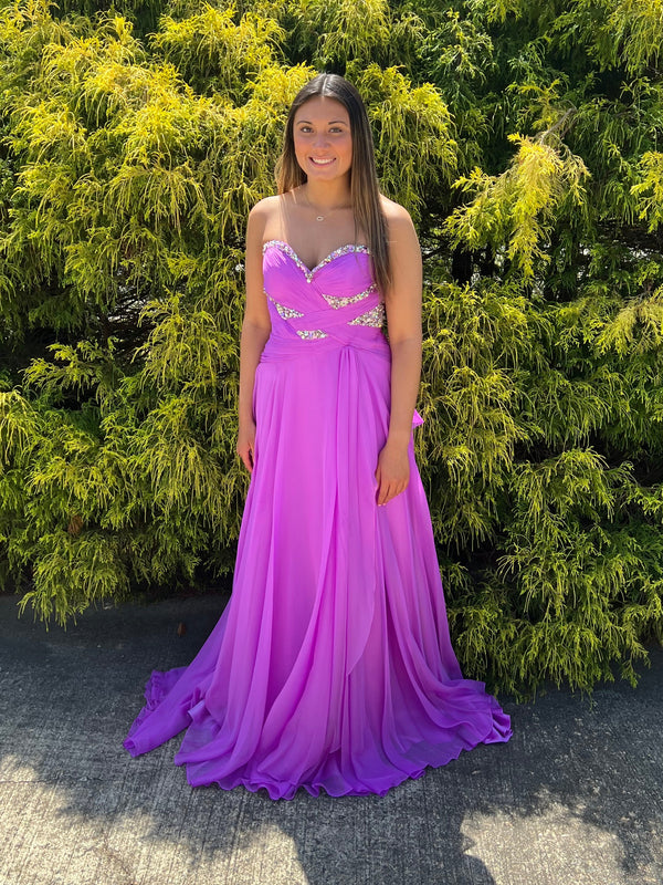 ALYCE Paris 6426 Radiant Orchid Sweetheart Chiffon A-Line Dress