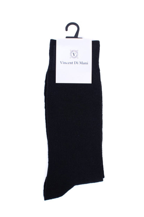 Men's Black Solid Crew Dress Socks