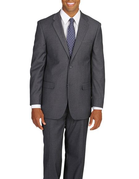 Grey Caravelli Slim Fit Two Piece Suit Light Gray Notch Lapel