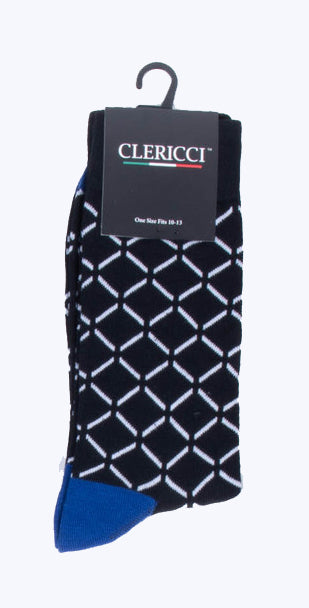 Fancy Pattern Dress Socks - Black, Blue, Grey, White Designs