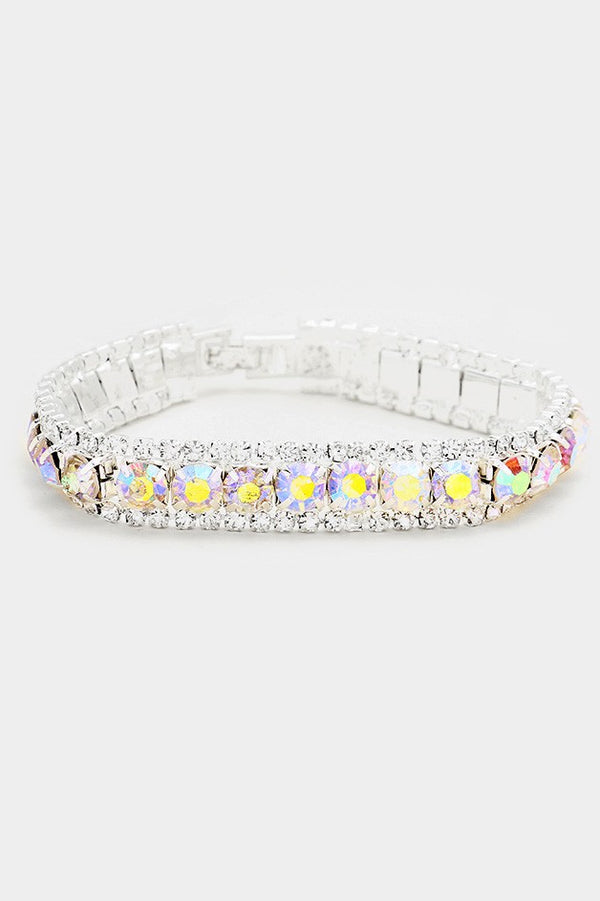 Marquise Crystal Rhinestone Trim Bracelet - Rose Gold or Silver