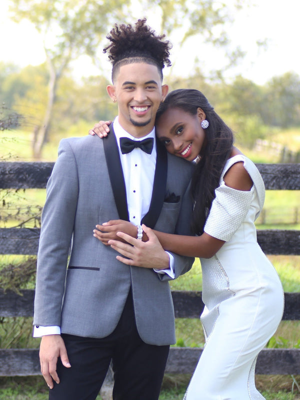 Smoke Grey "Jax" Black Shawl Lapel Tuxedo Dinner Jacket