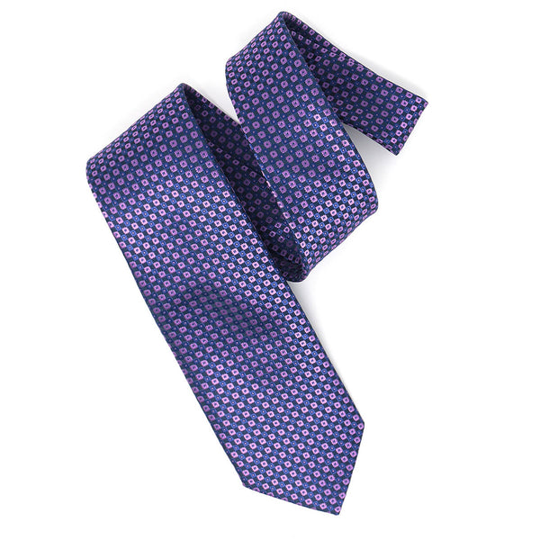 Laurant Bennet Vibrant Purple Square Pattern Woven Tie