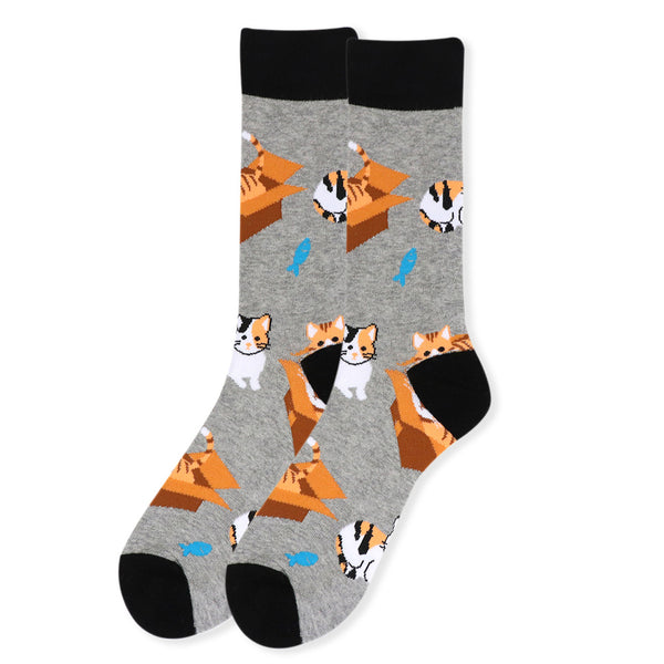 Men's Novelty Socks - Cat in a Box