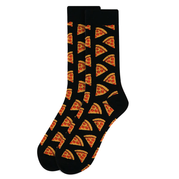 Men's Food Theme Novelty Socks - Pepperoni Pizza Slice