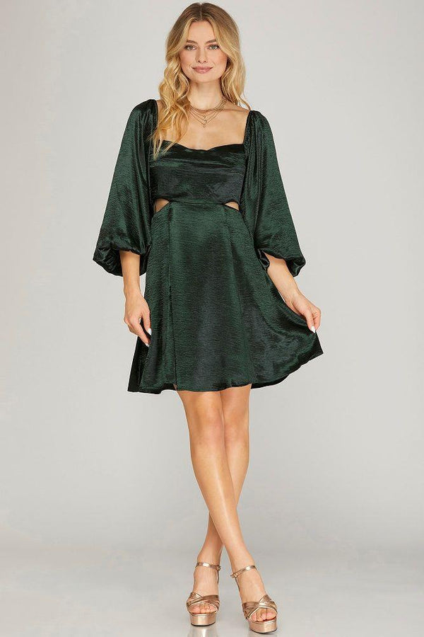 All In The Details Hunter Green Dress - Medium