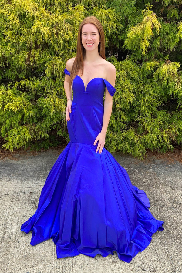 ALYCE Paris 60748 Cobalt Blue Off The Shoulder Mermaid Dress