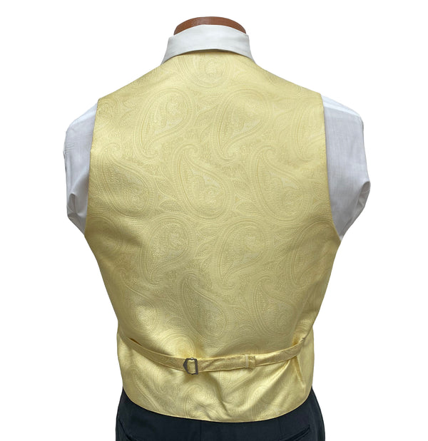 Flow 'Dynasty' Men's Fullback Vest and Tie Set  - Buttercup Yellow