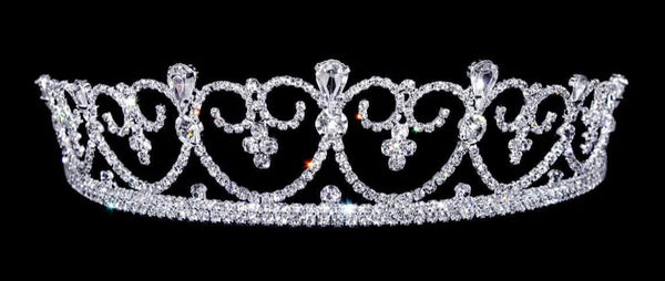 Sophisticated Queen Silver Crystal Rhinestone 2" Tiara