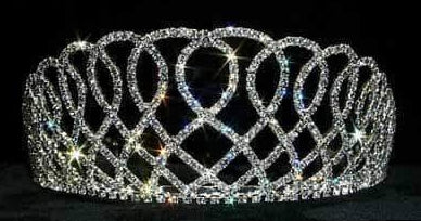 Elizabethian Lace Crystal Rhinestone 3" Silver Tiara