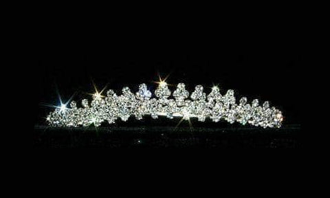 Petite Graduated Crystal Rhinestone Silver Tiara