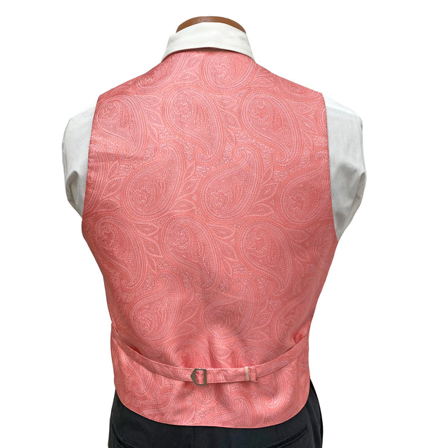 Flow 'Dynasty' Men's Fullback Vest and Tie Set - Coral