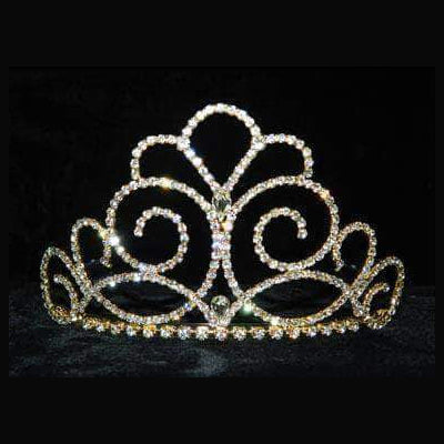 Titan's Queen Crystal Rhinestone 3" Gold Tiara