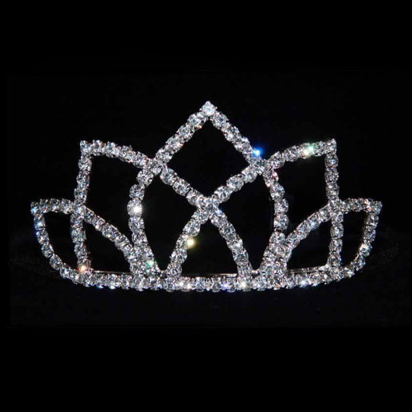 Neptune Princess Clear Crystal Rhinestone Silver 2" Tiara