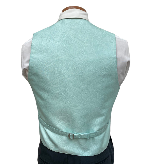Flow 'Dynasty' Men's Fullback Vest and Tie Set - Mint Green
