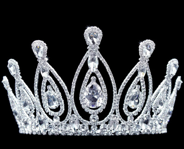 Royal Statement Crystal Rhinestone 4" Silver Tiara