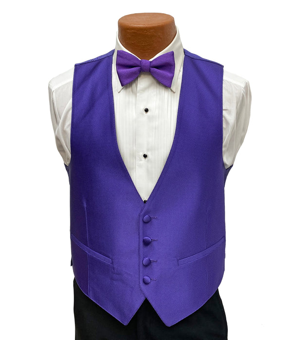 Flow 'Dynasty' Men's Fullback Vest and Tie Set - Regency Purple