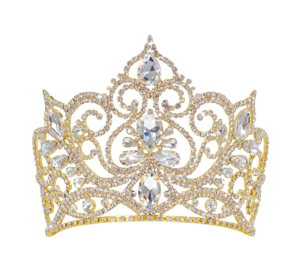 Fairy Tale Princess Crystal Rhinestone 5.5" Gold Tiara