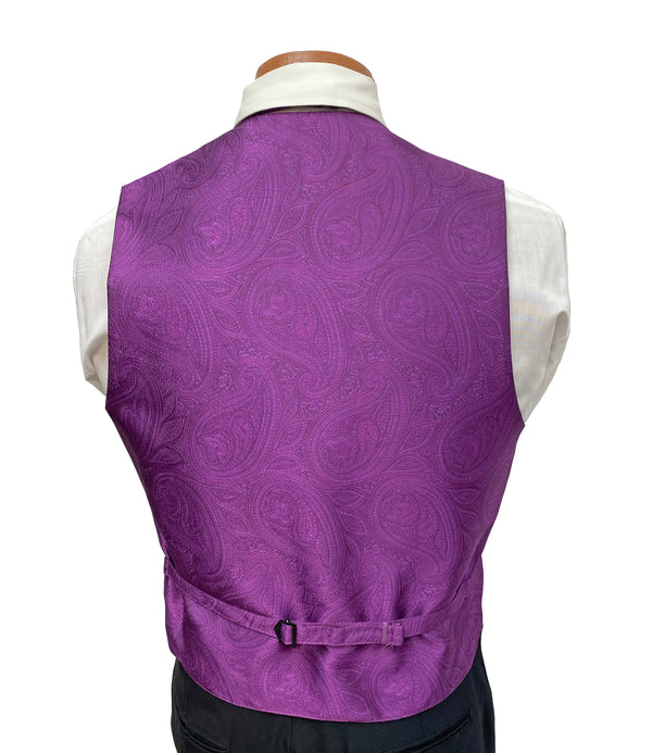 Flow 'Dynasty' Men's Fullback Vest and Tie Set - Magenta