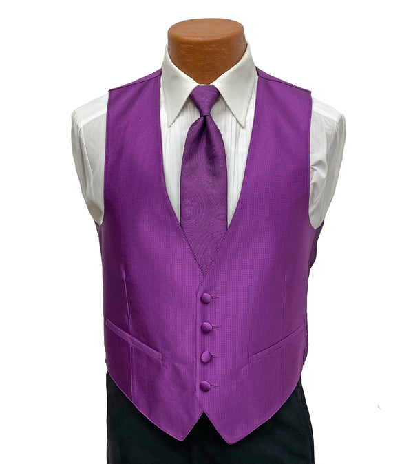 Flow 'Dynasty' Men's Fullback Vest and Tie Set - Magenta