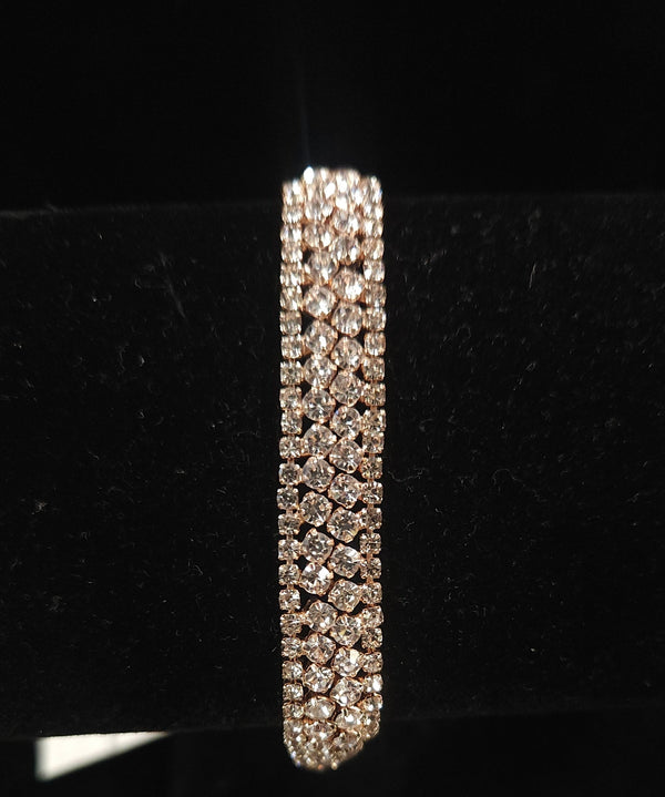 Bubble Rhinestone Stone Clasp Bracelet - 5 Colors
