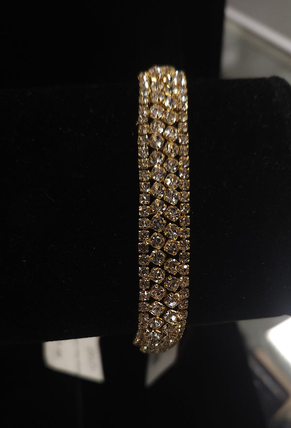 Bubble Rhinestone Stone Clasp Bracelet - 5 Colors