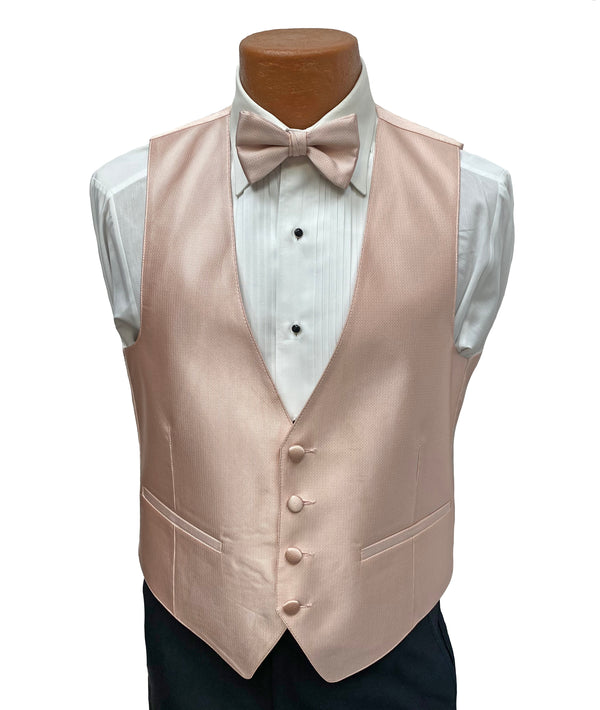 Flow 'Dynasty' Men's Fullback Vest and Tie Set - Blush