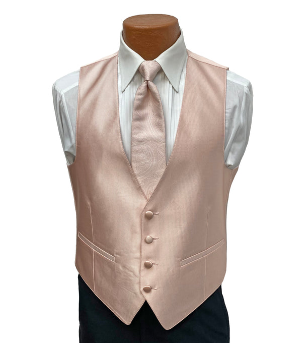 Flow 'Dynasty' Men's Fullback Vest and Tie Set - Blush