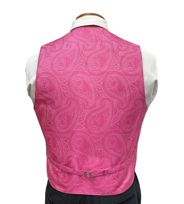 Flow 'Dynasty' Men's Fullback Vest and Tie Set - Fuchsia Pink