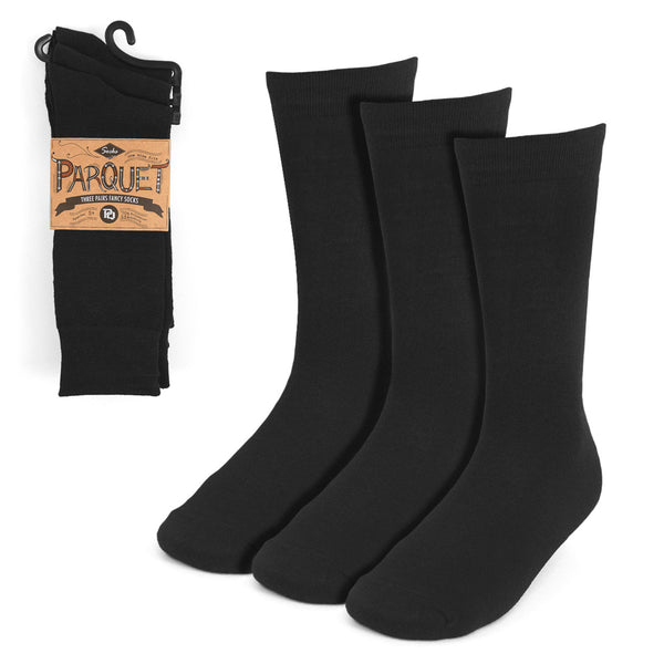 Men's 3 Pack Fancy Crew Socks - Black
