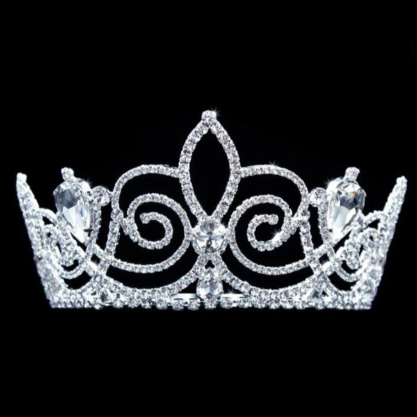 Luxe de Swirl Crystal Rhinestone 3.5" Silver Tiara