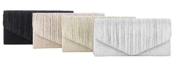 Silver Shimmer Envelope Clutch Bag