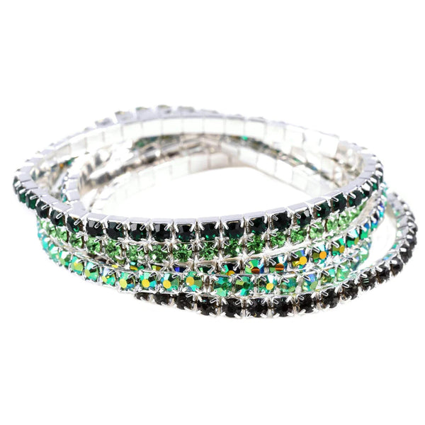 5 Piece Color Coordinated Stretch Buncher Bracelets