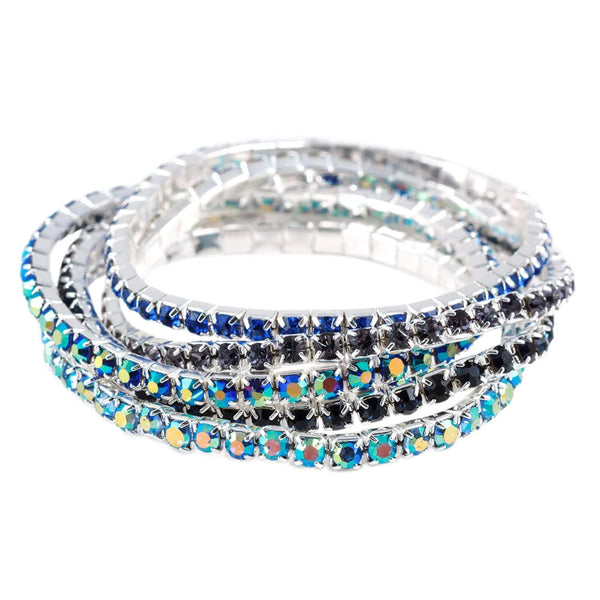 5 Piece Color Coordinated Stretch Buncher Bracelets