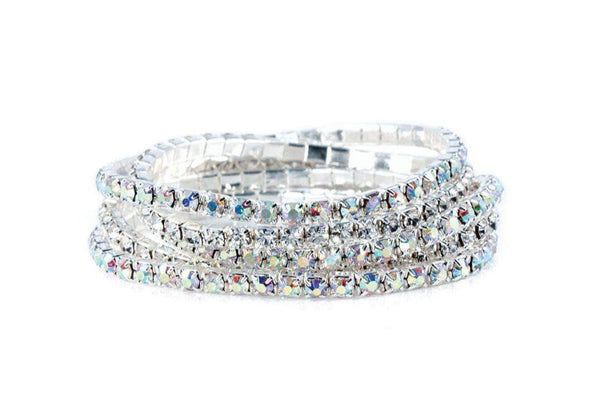 Aurora Borealis 5 Pc Stretch Buncher Bracelets