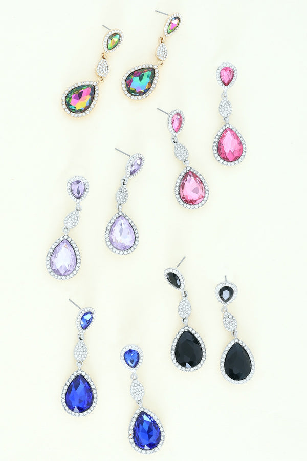 Allure Rhinestone Drop Earrings - 5 Colors