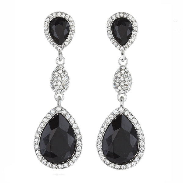 Allure Rhinestone Drop Earrings - 5 Colors