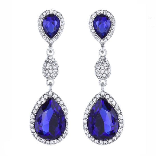 Allure Rhinestone Drop Earrings - 5 Colors