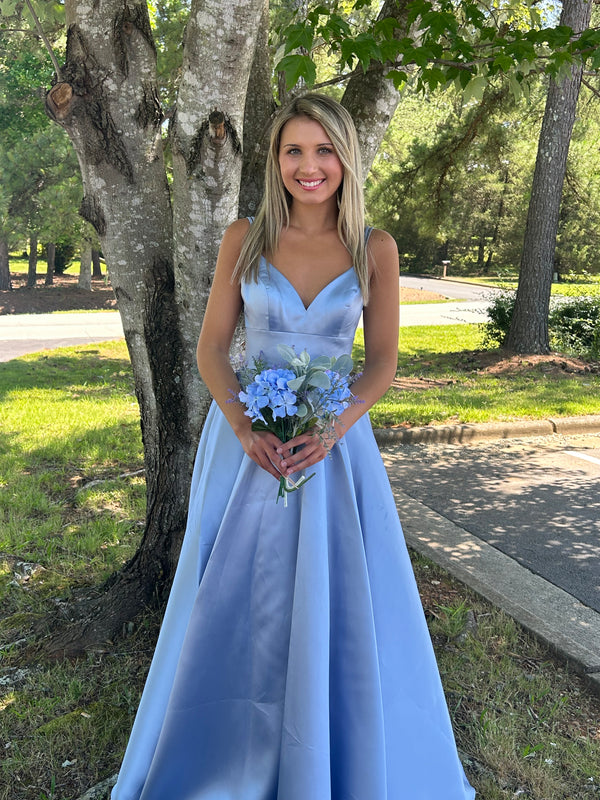 ALYCE Paris 1754 Simple Elegance Mikado Sweetheart A-line Dress - French Blue, French Pink or Black Plum