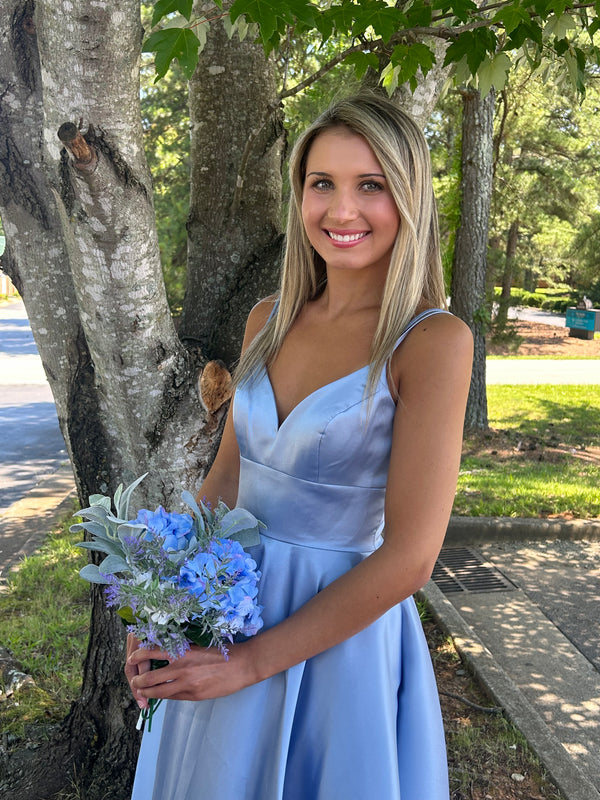 ALYCE Paris 1754 Simple Elegance Mikado Sweetheart A-line Dress - French Blue, French Pink or Black Plum