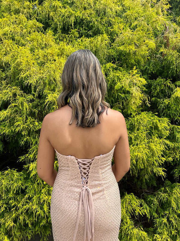 ALYCE Paris 60159 Rose Gold Sweetheart Mermaid Dress with Lace Up Back